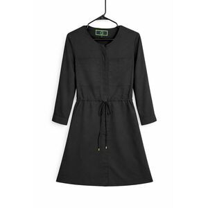 C Wonder Black Shirt Dress Size L Gold Button Detail Long Sleeve Minimalist